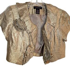 Signature 4 Women's Blazer Gold Suit Coat Misses Size Small S Jacket